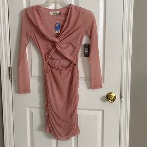 Pink Ruched Dress